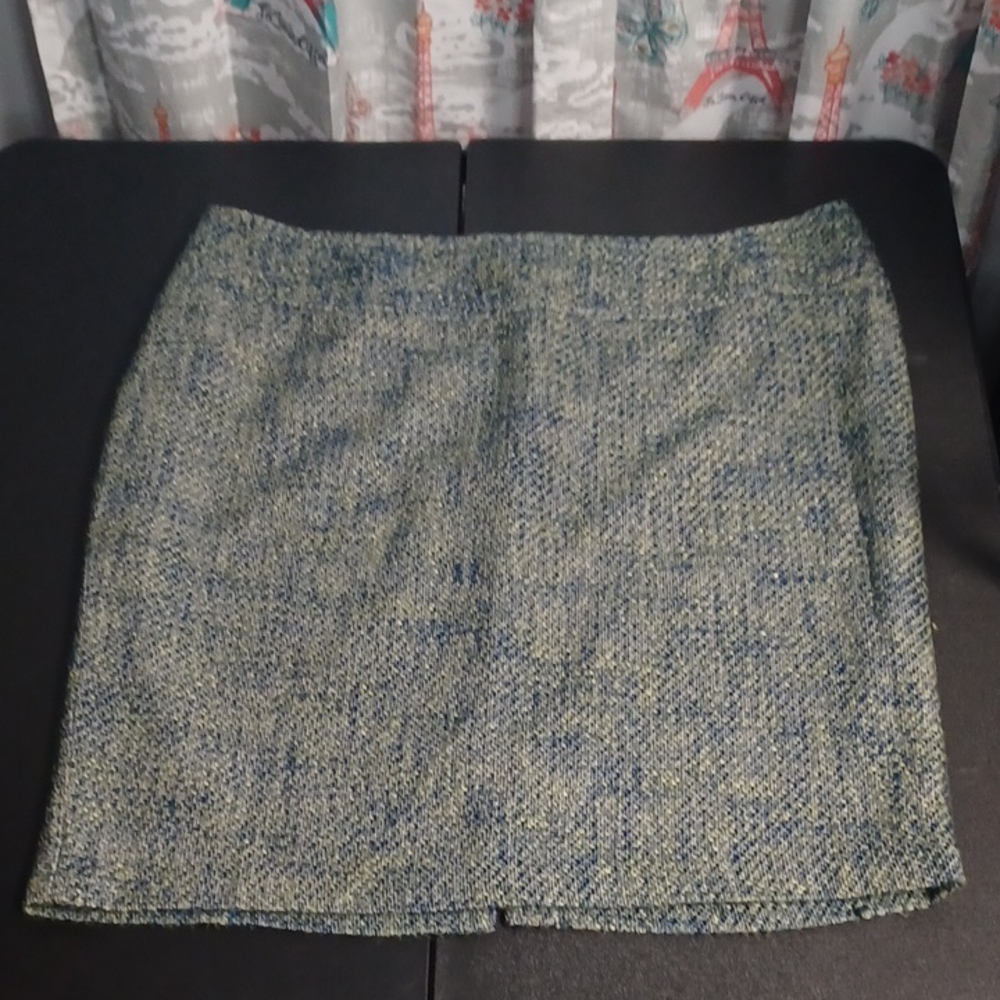 Lane Bryant Blue & Green Woven Tweed Pencil Skirt Size 22
